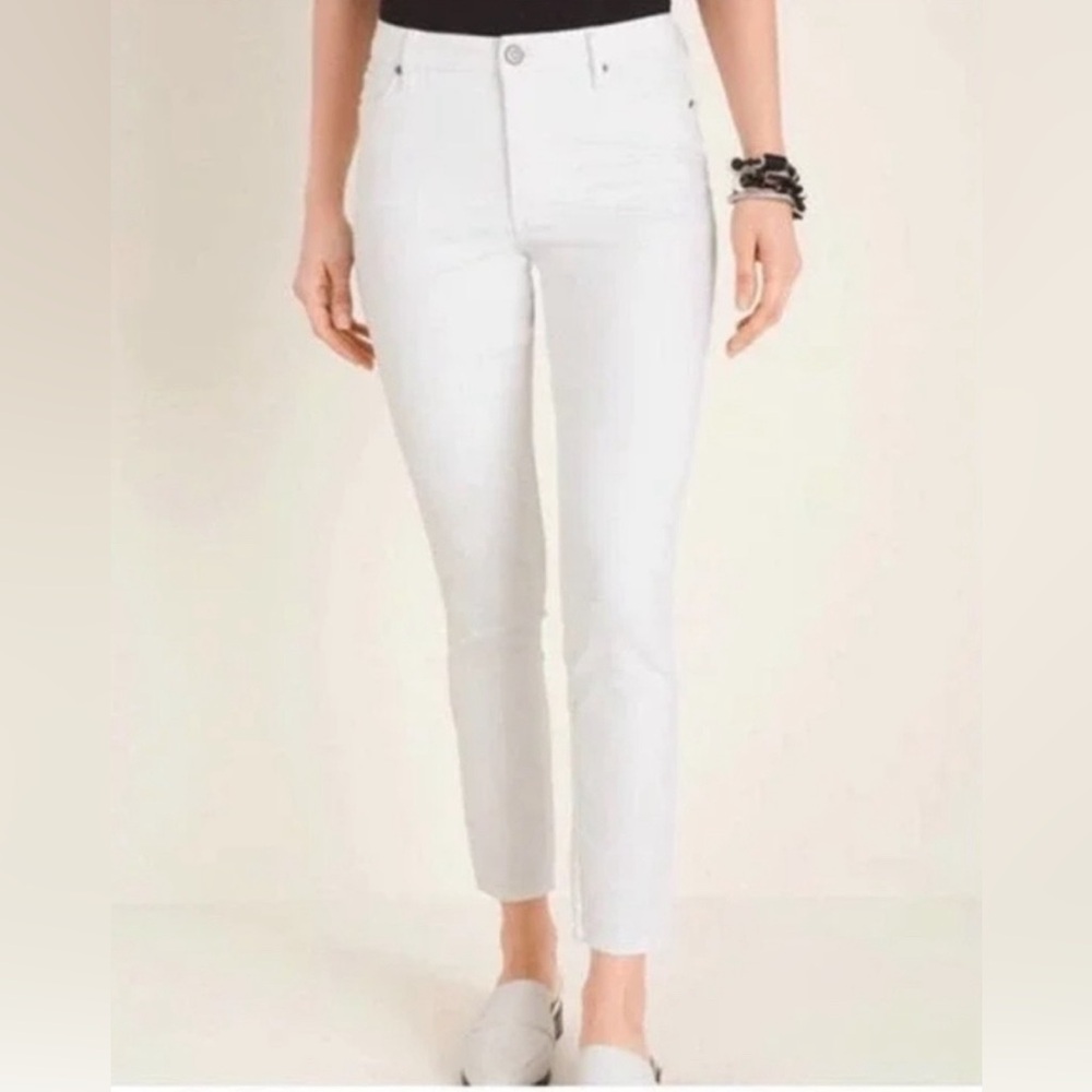 Anthropologie Ella Moss High Waist Straight Jeans in White Size 12 / 31